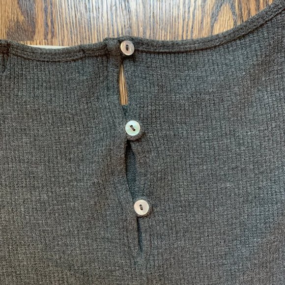 Altar'd State Charcoal Gray Ruffled Top - Picture 5 of 5